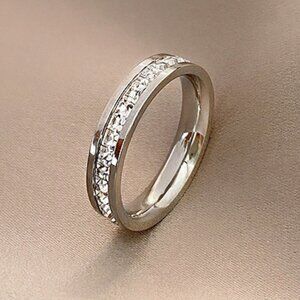 Titanium Steel Rhinestone Ring